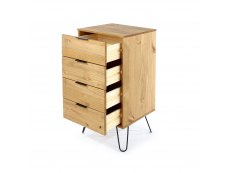 Core Products Core Augusta Waxed Pine 4 Drawer Narrow Chest of Drawers (Flat Packed)