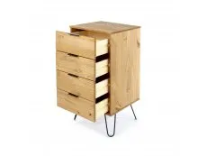 Core Core Augusta Waxed Pine 4 Drawer Narrow Chest of Drawers