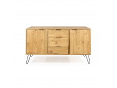 Core Products Core Augusta Waxed Pine Medium Sideboard with 2 Doors 3 Drawers (Flat Packed)