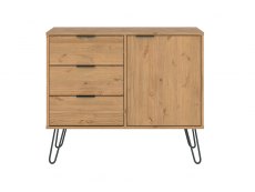 Core Products Core Augusta Waxed Pine Small Sideboard with 1 Door 3 Drawers (Flat Packed)