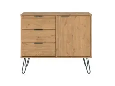 Core Core Augusta Waxed Pine Small Sideboard with 1 Door 3 Drawers