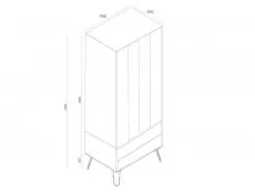 Core Core Augusta White 2 Door 2 Drawer Wardrobe
