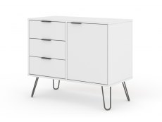 Core Products Core Augusta White Small Sideboard with 1 Door 3 Drawer (Flat Packed)