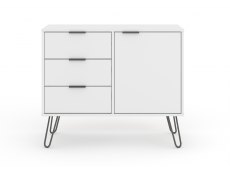Core Products Core Augusta White Small Sideboard with 1 Door 3 Drawer (Flat Packed)