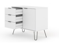Core Products Core Augusta White Small Sideboard with 1 Door 3 Drawer (Flat Packed)