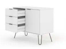 Core Core Augusta White Small Sideboard with 1 Door 3 Drawer