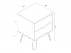 Core Products Core Augusta White 2 Drawer Bedside Cabinet (Flat Packed)