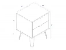 Core Core Augusta White 2 Drawer Bedside Table