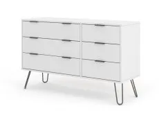 Core Products Core Augusta White 3+3 Drawer Wide Chest of Drawers