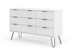 Core Core Augusta White 3+3 Drawer Wide Chest of Drawers