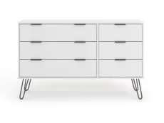Core Core Augusta White 3+3 Drawer Wide Chest of Drawers