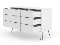 Core Core Augusta White 3+3 Drawer Wide Chest of Drawers