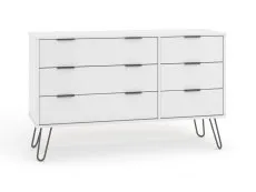 Core Products Core Augusta White 3+3 Drawer Wide Chest of Drawers