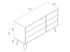 Core Core Augusta White 3+3 Drawer Wide Chest of Drawers
