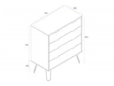 Core Core Augusta White 4 Drawer Chest of Drawers