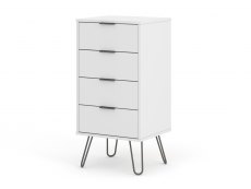 Core Products Core Augusta White 4 Drawer Narrow Chest of Drawers (Flat Packed)