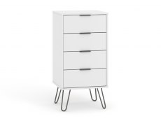 Core Augusta White 4 Drawer Narrow Chest of Drawers (Flat Packed)