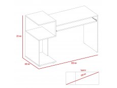 Core Products Core Brooklyn Bleached Pine Effect Desk with Low Shelving Unit (Left Side) (Flat Packed)