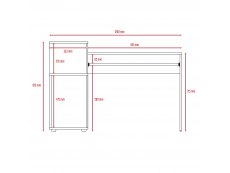 Core Products Core Brooklyn Bleached Pine Effect Desk with Low Shelving Unit (Left Side) (Flat Packed)