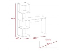 Core Products Core Brooklyn Bleached Pine Effect Desk with Tall Shelving Unit (Right Side) (Flat Packed)