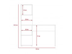 Core Products Core Brooklyn Bleached Pine Effect Desk with Tall Shelving Unit (Right Side) (Flat Packed)