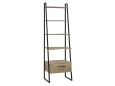 Core Brooklyn Bleached Pine Effect 1 Drawer Ladder Shelf Unit (Flat Packed)