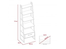 Core Products Core Brooklyn Bleached Pine Effect 1 Drawer Ladder Shelf Unit (Flat Packed)