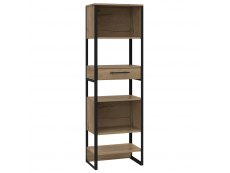 Core Products Core Brooklyn Bleached Pine Effect Tall Narrow 1 Drawer Bookcase (Flat Packed)
