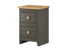 Core Products Core Capri Carbon and Waxed Pine 2 Drawer Petite Bedside Table