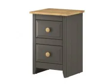 Core Core Capri Carbon and Waxed Pine 2 Drawer Petite Bedside Table