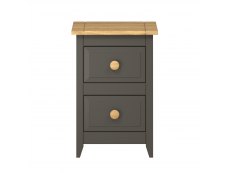 Core Products Core Capri Carbon and Waxed Pine 2 Drawer Petite Bedside Cabinet (Flat Packed)