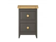 Core Core Capri Carbon and Waxed Pine 2 Drawer Petite Bedside Table