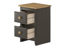 Core Products Core Capri Carbon and Waxed Pine 2 Drawer Petite Bedside Cabinet (Flat Packed)