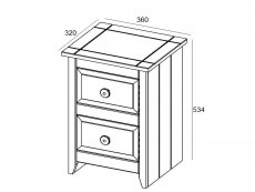 Core Products Core Capri Carbon and Waxed Pine 2 Drawer Petite Bedside Cabinet (Flat Packed)
