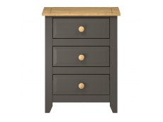 Core Products Core Capri Carbon and Waxed Pine 3 Drawer Bedside Cabinet (Flat Packed)