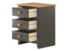 Core Products Core Capri Carbon and Waxed Pine 3 Drawer Bedside Cabinet (Flat Packed)