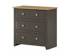 Core Products Core Capri Carbon and Waxed Pine 3 Drawer Chest of Drawers (Flat Packed)