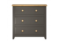 Core Products Core Capri Carbon and Waxed Pine 3 Drawer Chest of Drawers (Flat Packed)
