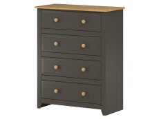 Core Products Core Capri Carbon and Waxed Pine 4 Drawer Chest of Drawers (Flat Packed)