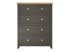 Core Products Core Capri Carbon and Waxed Pine 4 Drawer Chest of Drawers (Flat Packed)