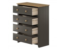 Core Products Core Capri Carbon and Waxed Pine 4 Drawer Chest of Drawers (Flat Packed)