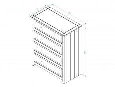 Core Products Core Capri Carbon and Waxed Pine 4 Drawer Chest of Drawers (Flat Packed)