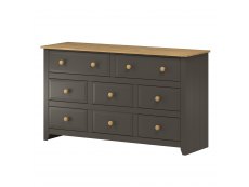Core Products Core Capri Carbon and Waxed Pine 6+2 Drawer Large Chest of Drawers (Flat Packed)