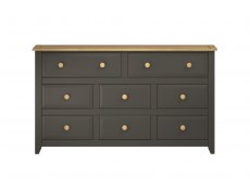 Core Capri Carbon and Waxed Pine 6+2 Drawer Large Chest of Drawers (Flat Packed)