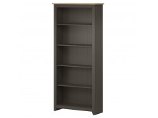 Core Capri Carbon and Waxed Pine Tall Bookcase (Flat Packed)