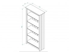 Core Products Core Capri Carbon and Waxed Pine Tall Bookcase (Flat Packed)
