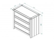 Core Products Core Capri White 3 Drawer Chest of Drawers (Flat Packed)