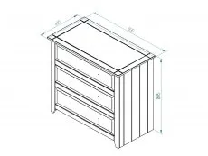 Core Core Capri White 3 Drawer Chest of Drawers