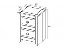 Core Core Capri White 2 Drawer Petite Bedside Table