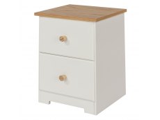 Core Products Core Colorado White and Oak 2 Drawer Petite Bedside Cabinet (Flat Packed)